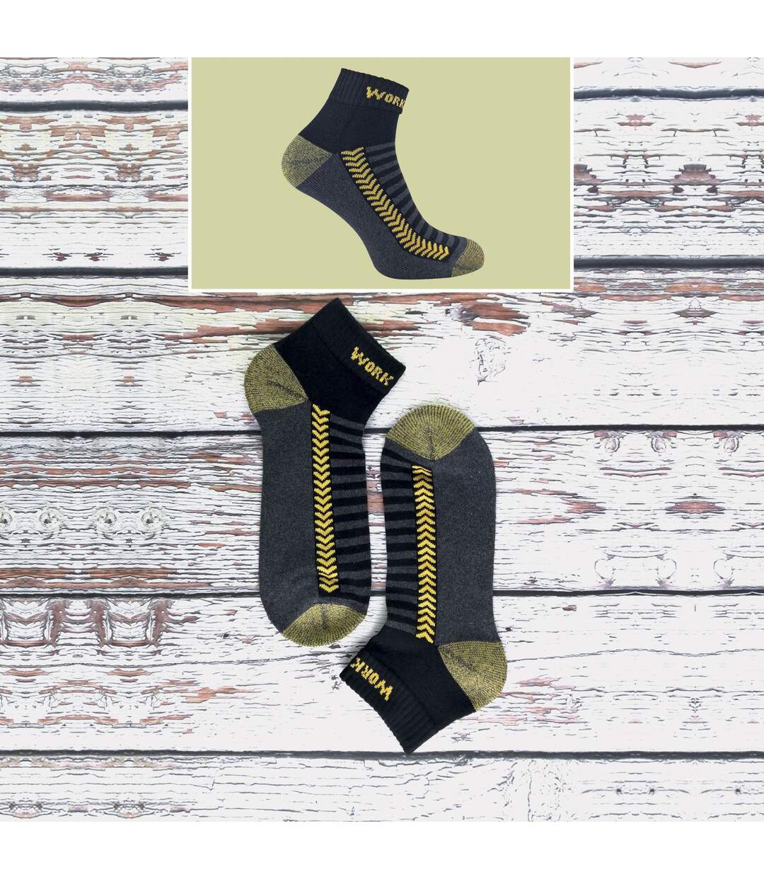 6 Pack Mens Cotton Anti Sweat Low Cut Work Socks for Steel Toe Boots-5