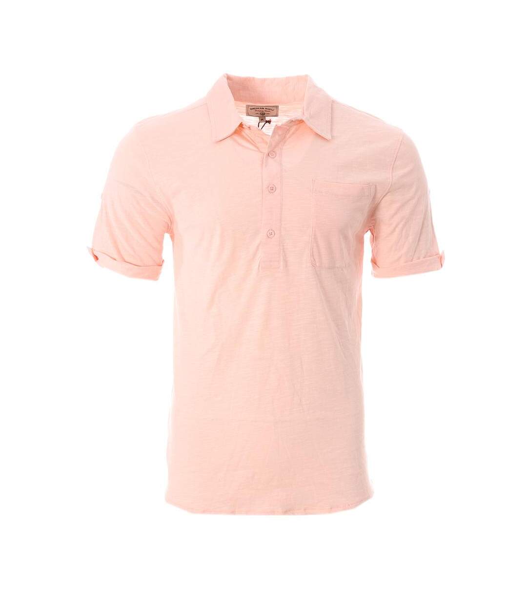 Polo rose homme american people pat - s-1