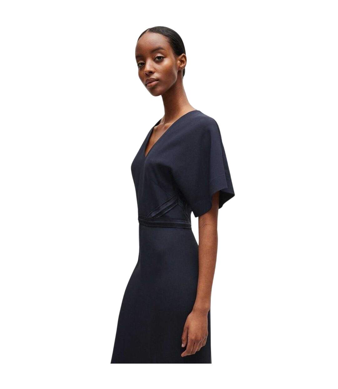 Robe Mi-longue Manches Style Kimono Femme Bleu Foncé Boss-3