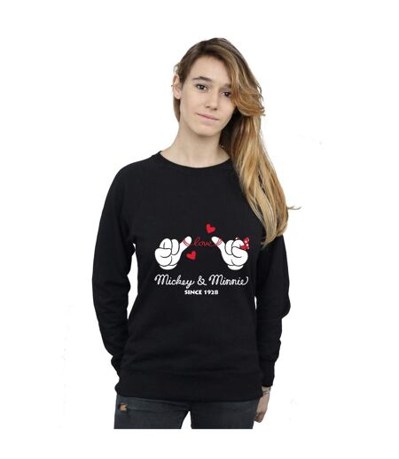 Disney Sweatshirt Womens/Ladies Mickey Mouse Love Hands (Noir) - UTBI26850