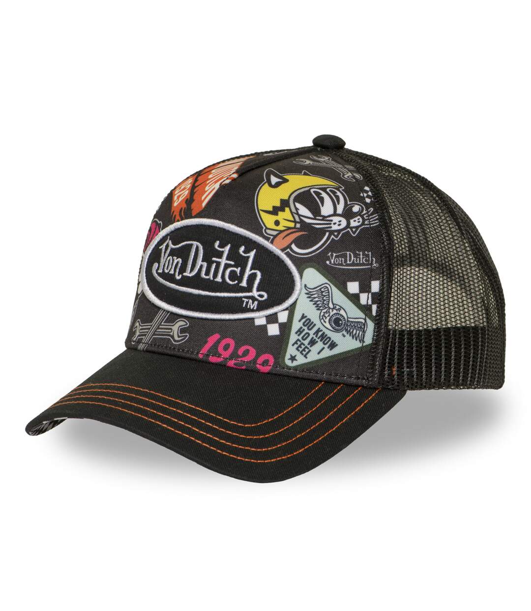 Casquette trucker imprimée en sublimation avec filet et écusson Subli Vondutch-1