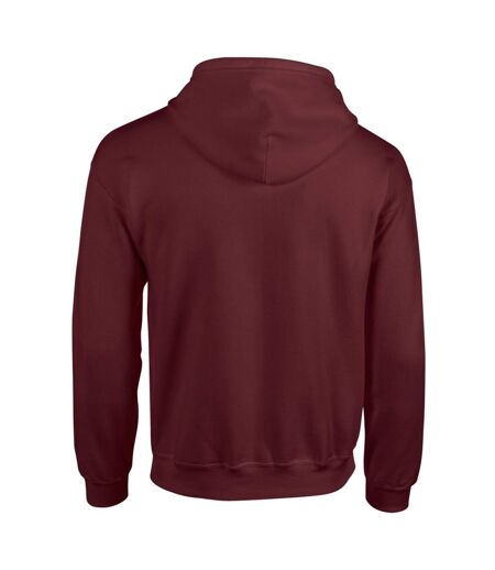 Gildan Heavy Blend Unisex Adult Full Zip Hooded Sweatshirt Top (Maroon)