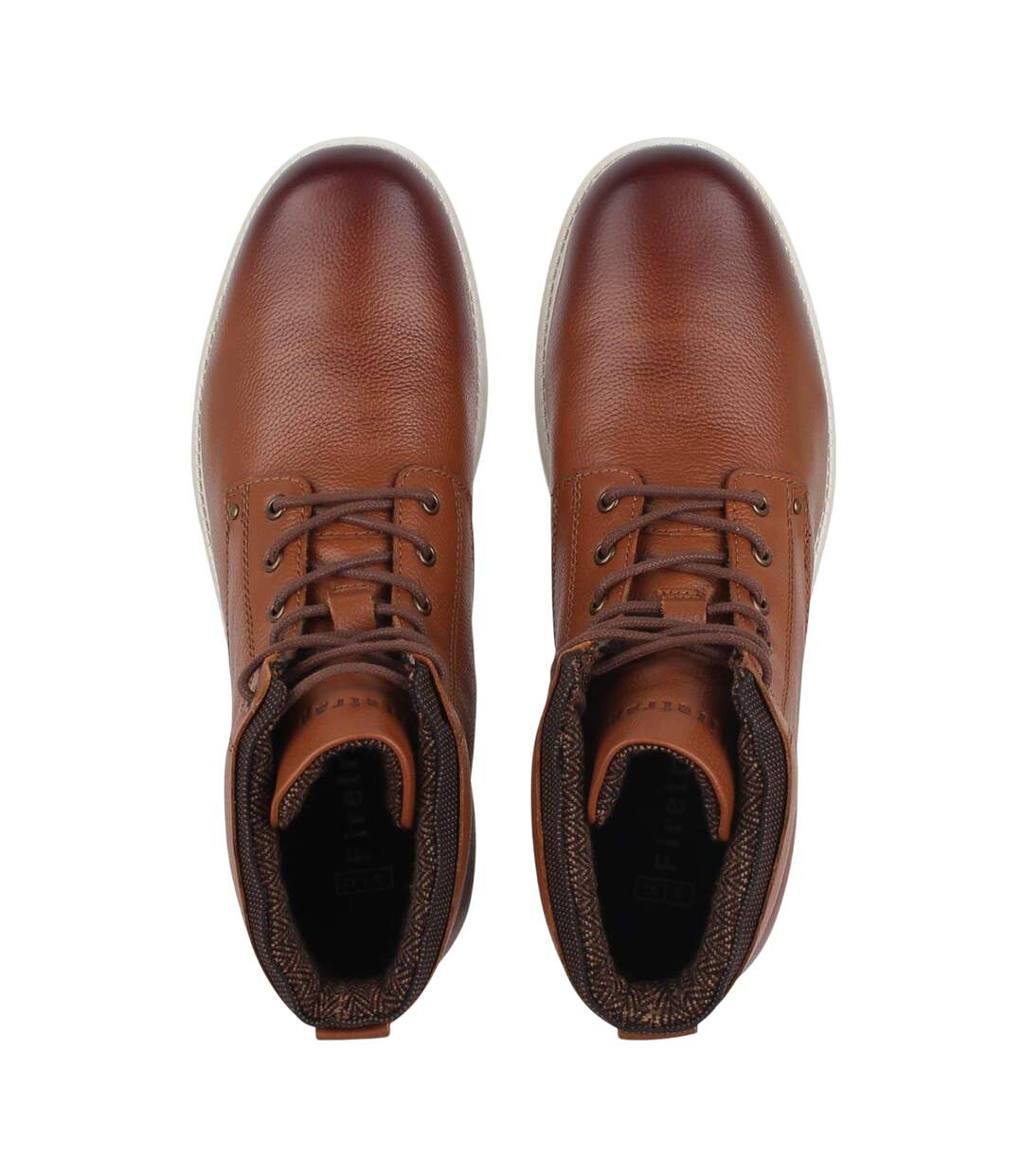Mens Shira Leather Flat Boots Tan Firetrap-4