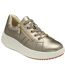 Womens/ladies Kora Leather Trainers Gold Lotus Shoes-1