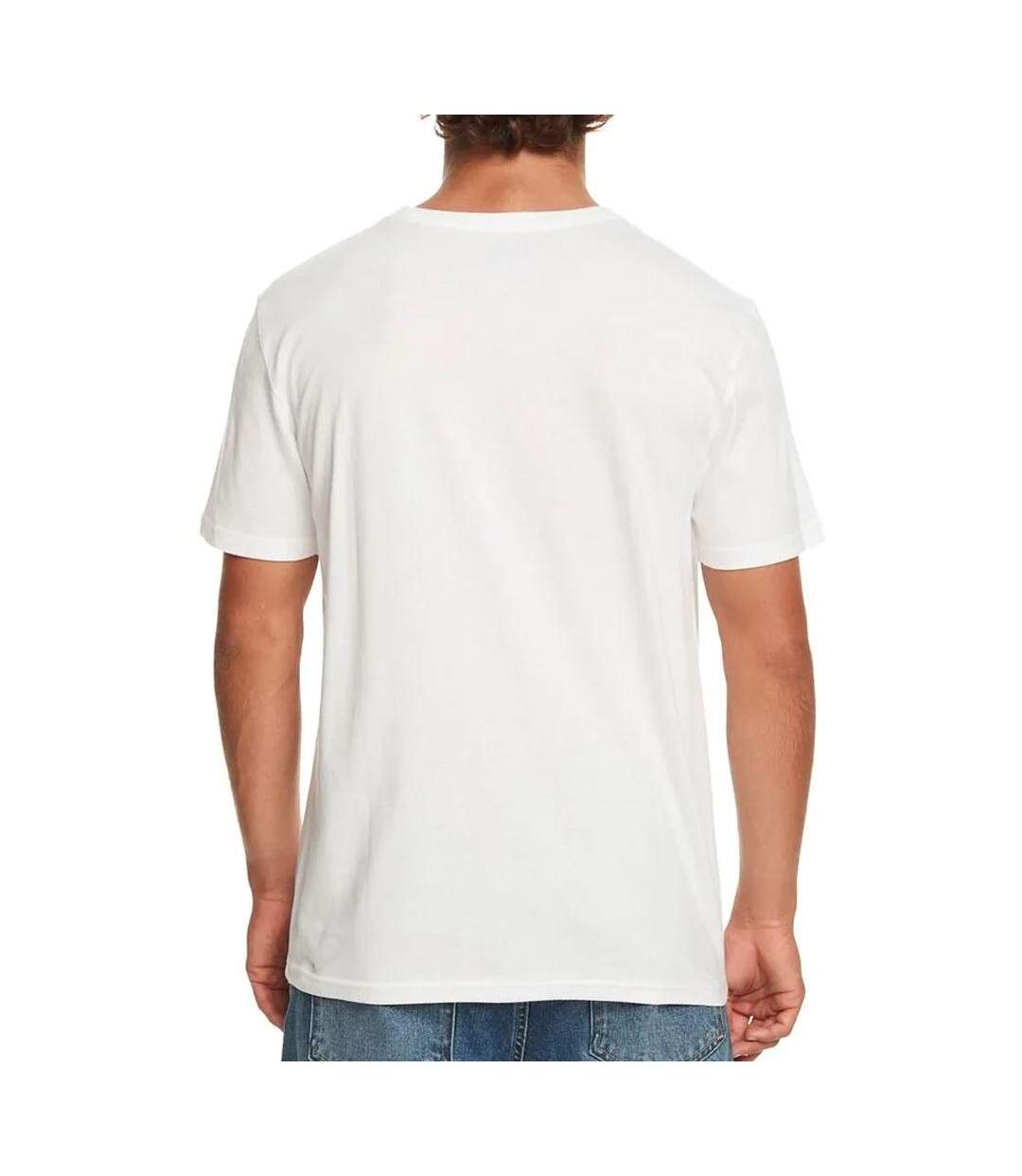 T-shirt Blanc Homme Quiksilver Logo Print - XS