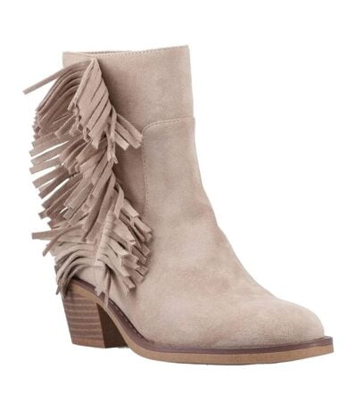 Womens/ladies Yankee Tassel Cowboy Boots Taupe Rocket Dog
