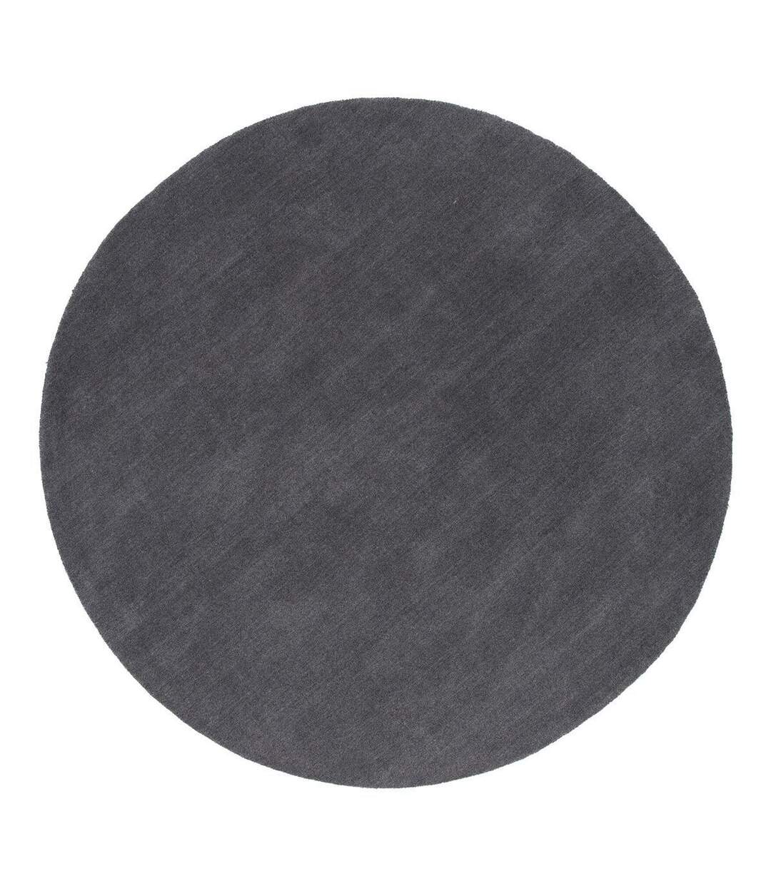Tapis Déco Rond en Laine Ulla 200cm Gris Foncé-1