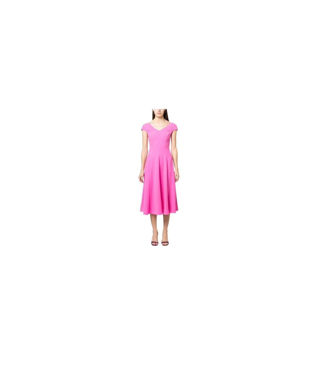 Womens/ladies Cut-out Back Midi Dress Pink Emporio Armani EA7-1