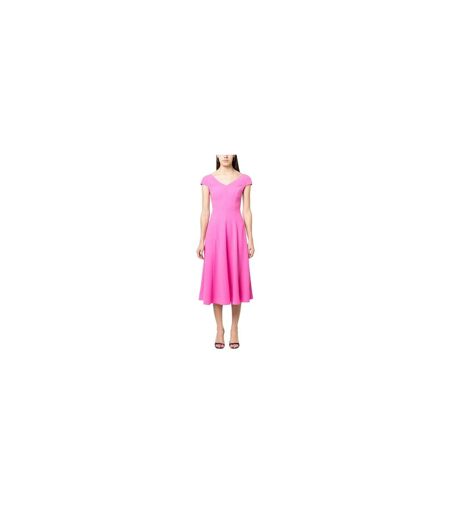 Womens/ladies Cut-out Back Midi Dress Pink Emporio Armani EA7