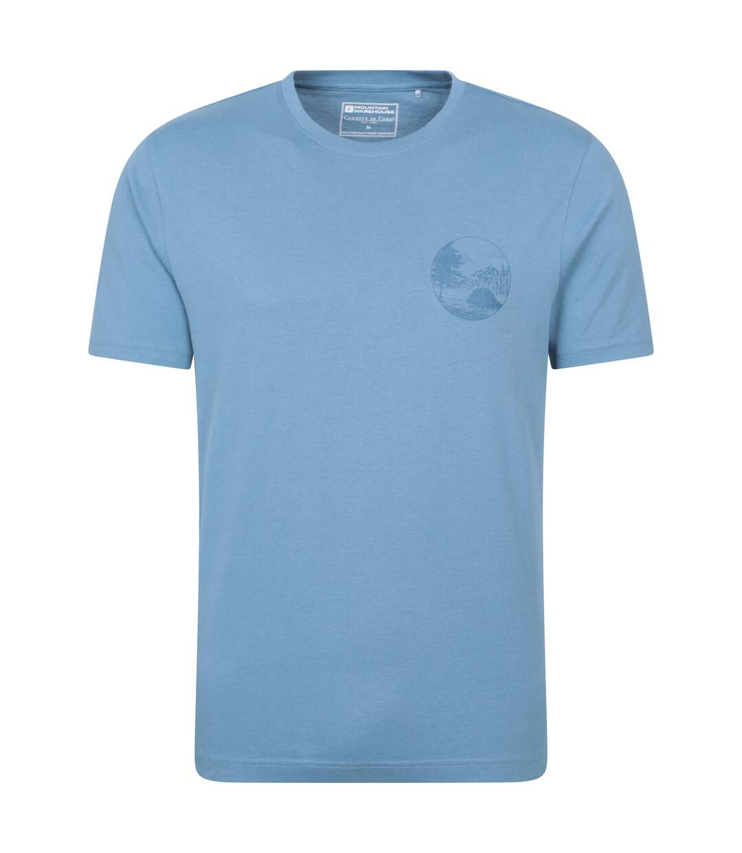 Mens camping sketch t-shirt blue Mountain Warehouse-1