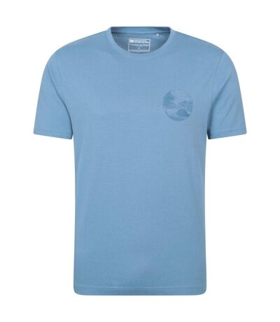 Mens camping sketch t-shirt blue Mountain Warehouse