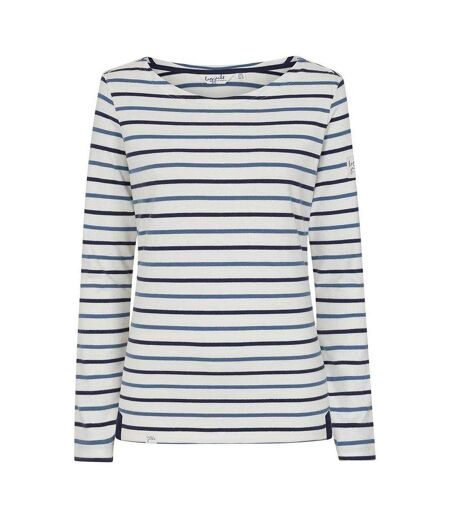 Womens/ladies Breton Colour Stripe Long-sleeved T-shirt Blue Lazy Jacks