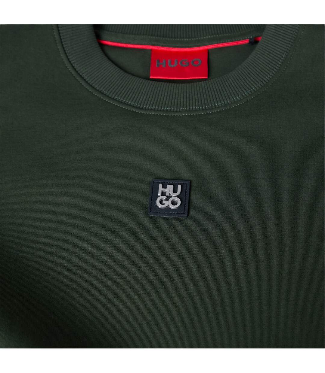 Mens Dettil Crew Neck Sweatshirt Dark Green Hugo-3