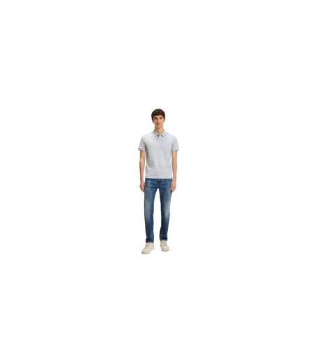 Polo Motif/style Logo Rectangulaire Passenger Homme Gris Clair Boss