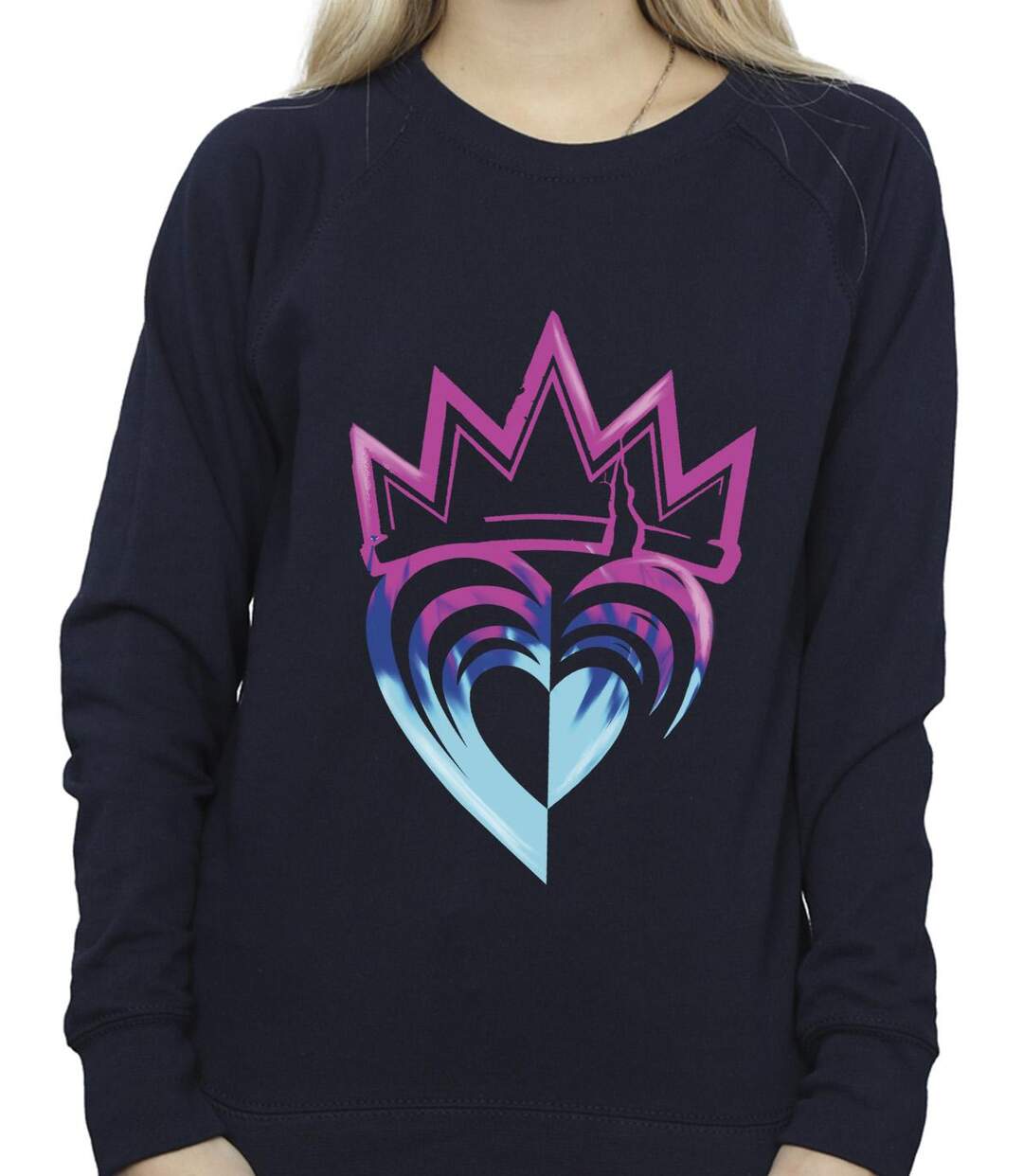 Disney - Sweat DESCENDANTS PINK CROWN - Femme (Bleu marine) - UTBI15550-3
