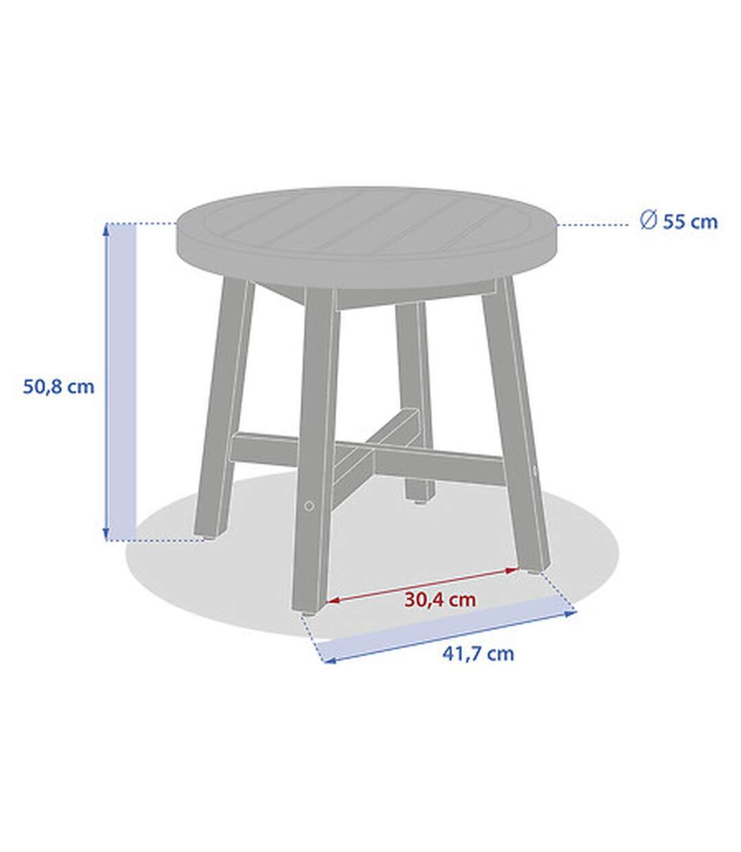 Table de jardin d'appoint ronde en bois PAPOUASIE - Marron-3