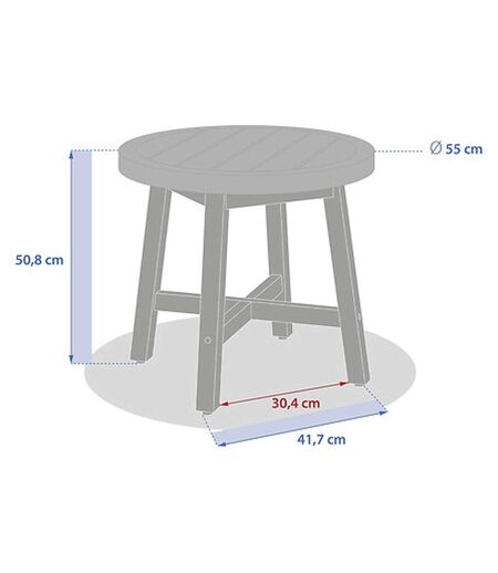 Table de jardin d'appoint ronde en bois PAPOUASIE - Marron