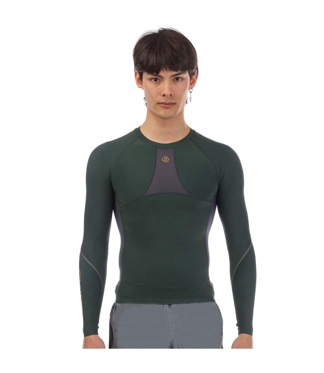 Haut Manches Longues Series-3 Homme Vert Skins-1