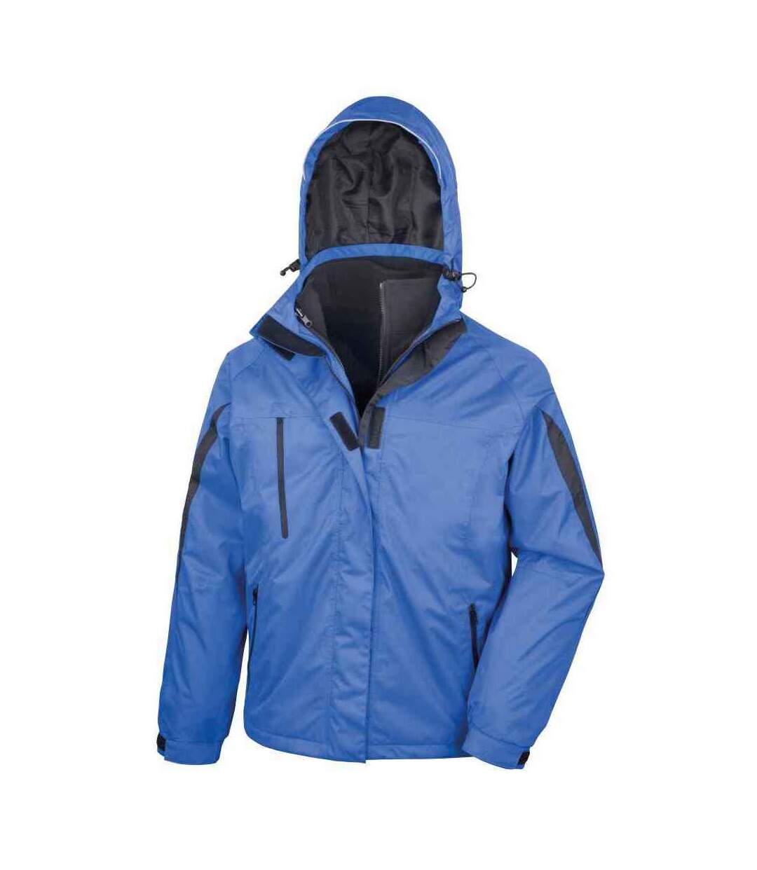 Mens journey 3 in 1 soft shell jacket royal blue/black Result-1