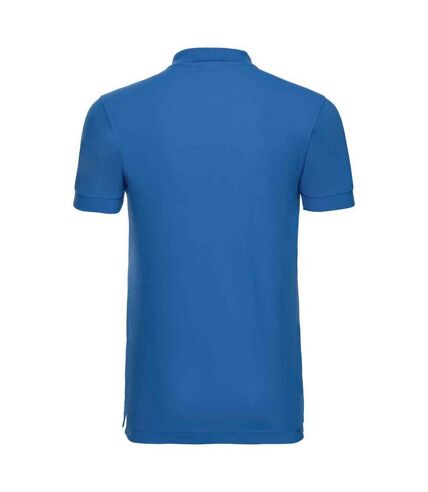 Mens pique stretch polo shirt azure Russell