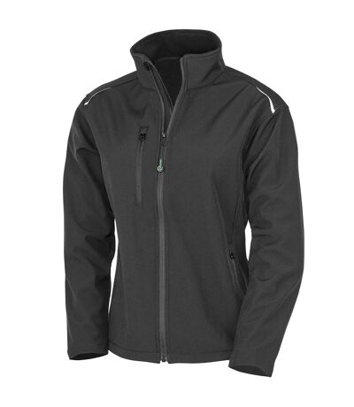 Result Genuine Recycled Womens/Ladies Recycled 3 Layer Soft Shell Jacket (Black) - UTRW8579