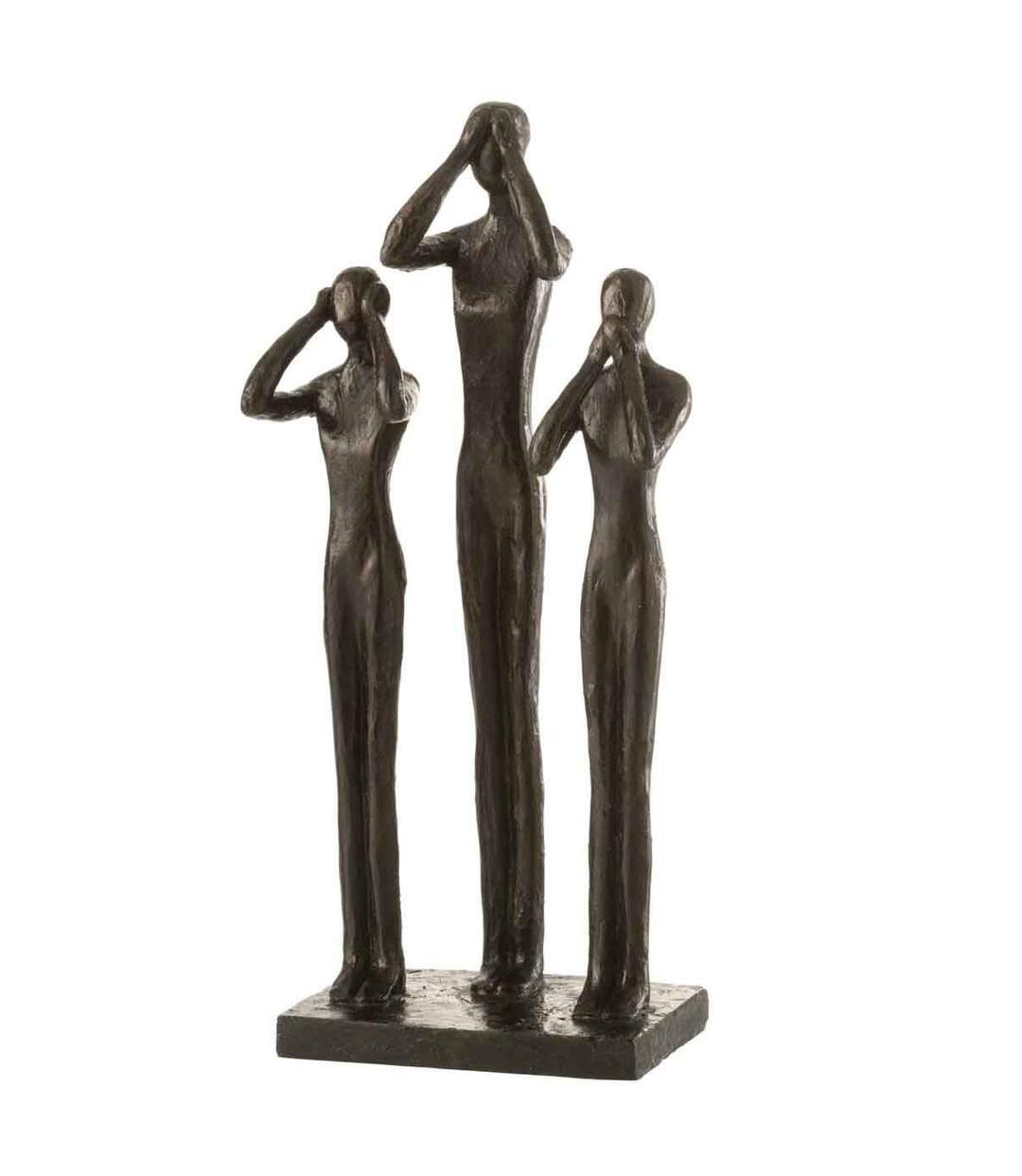 Statuette Déco 3 Personnes Debout 41cm Marron-1