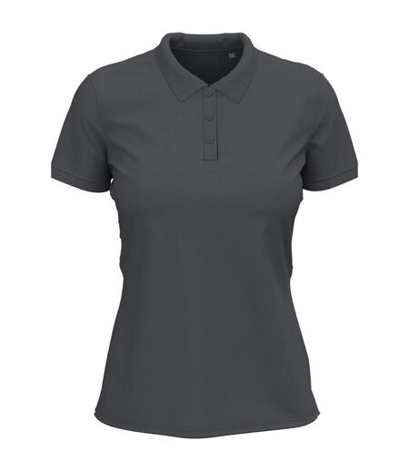 Womens/ladies Stretch Polo Shirt Slate Grey Stedman