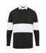 Front Row Adults Unisex Panelled Tag Free Rugby Shirt (Bottle Green/White) - UTRW6649-1