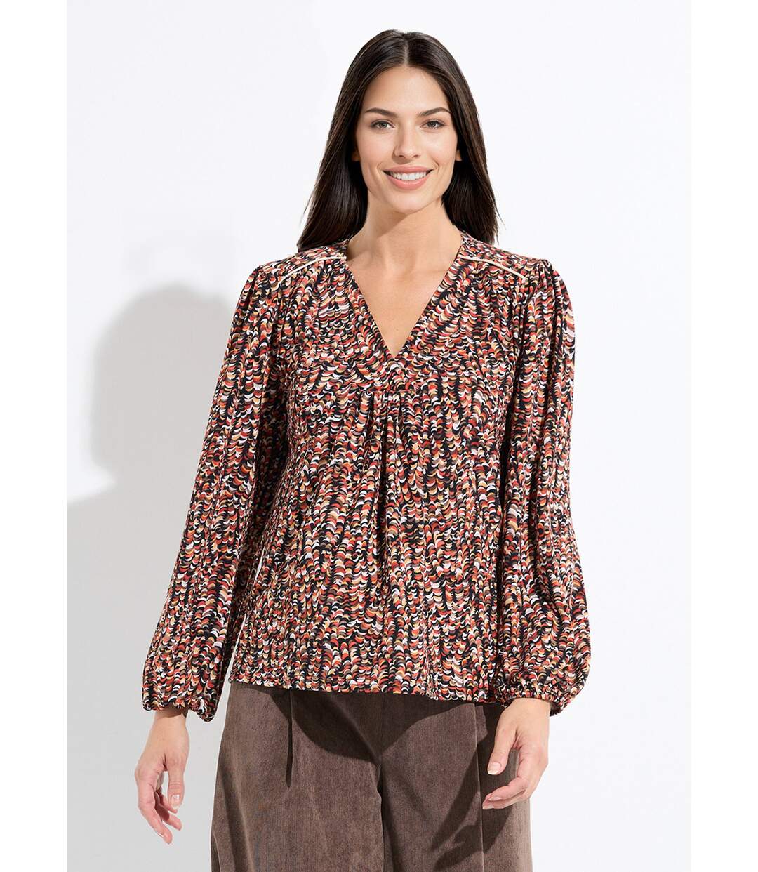 T-shirt blouse ample imprimé graphique-1