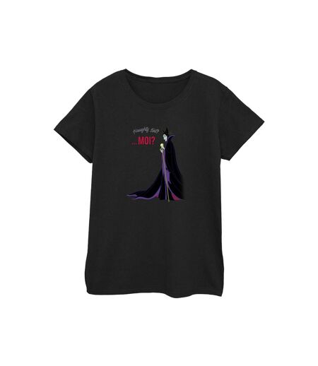 Disney T-shirt en coton Femme/Ladies Maleficent Christmas Naughty List (Noir) - UTBI48252