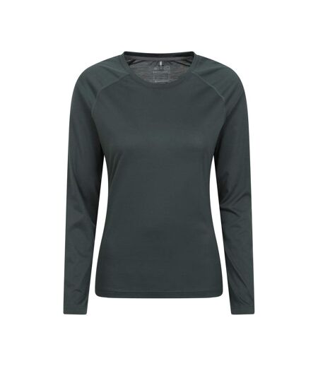 Womens/ladies Quick Dry Long-sleeved Top Khaki Green Mountain Warehouse