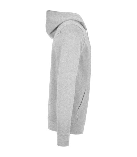 Mens Basic Full Zip Hoodie Gris Chiné Build Your Brand