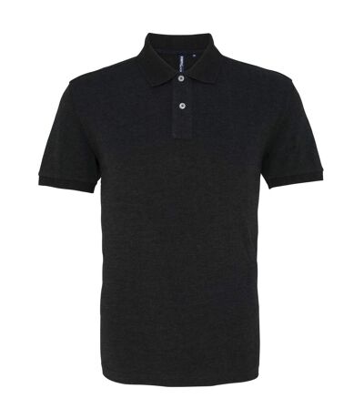 Asquith & Fox Mens Plain Short Sleeve Polo Shirt (Black Heather) - UTRW3471
