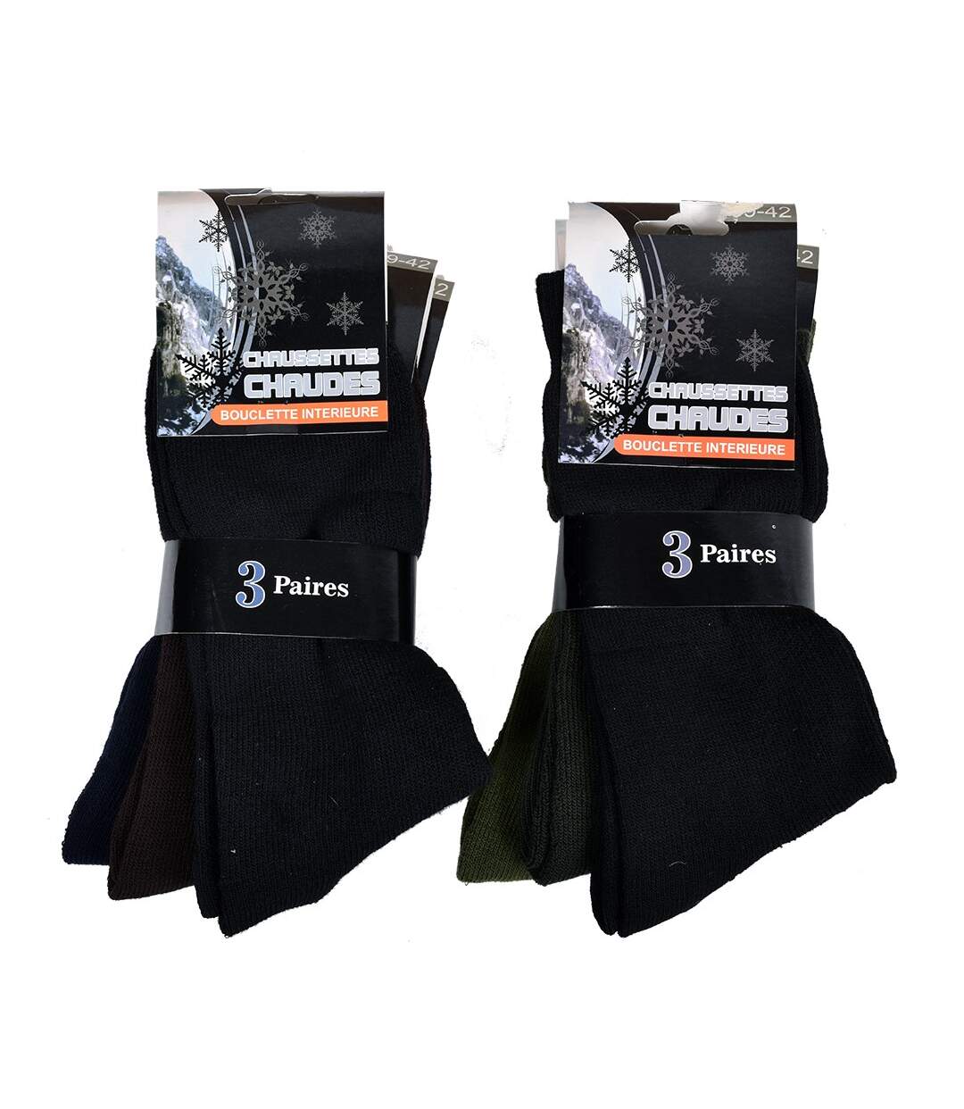 Chaussettes pour Homme Mi Saison Chaleur et Confort Pack de 6 Paires Bouclette intérieure