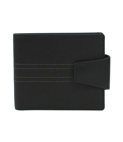 Eastern Counties Leather Unisex Adult Elijah Bi-Fold Leather Stitch Detail Wallet (Black/Taupe) (One Size) - UTEL413