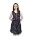 Robe femme sans manche imprimée volantée-1