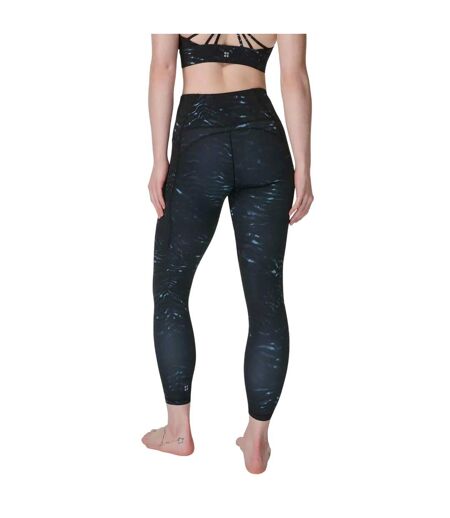 Legging 7/8 Yoga Motif/style Imprimé Tigre Femme Bleu Sweaty Betty
