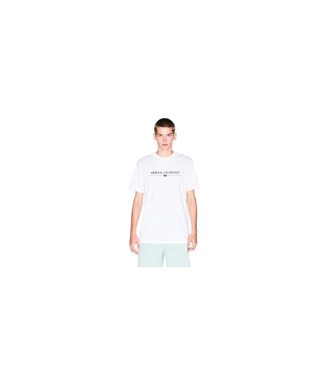 T-shirt Motif/style Linéaire Homme Blanc Cassé Armani Exchange-1