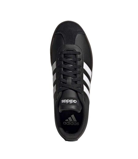 Womens/ladies 3 Stripes Synthetic Trainers Black White Gum Adidas