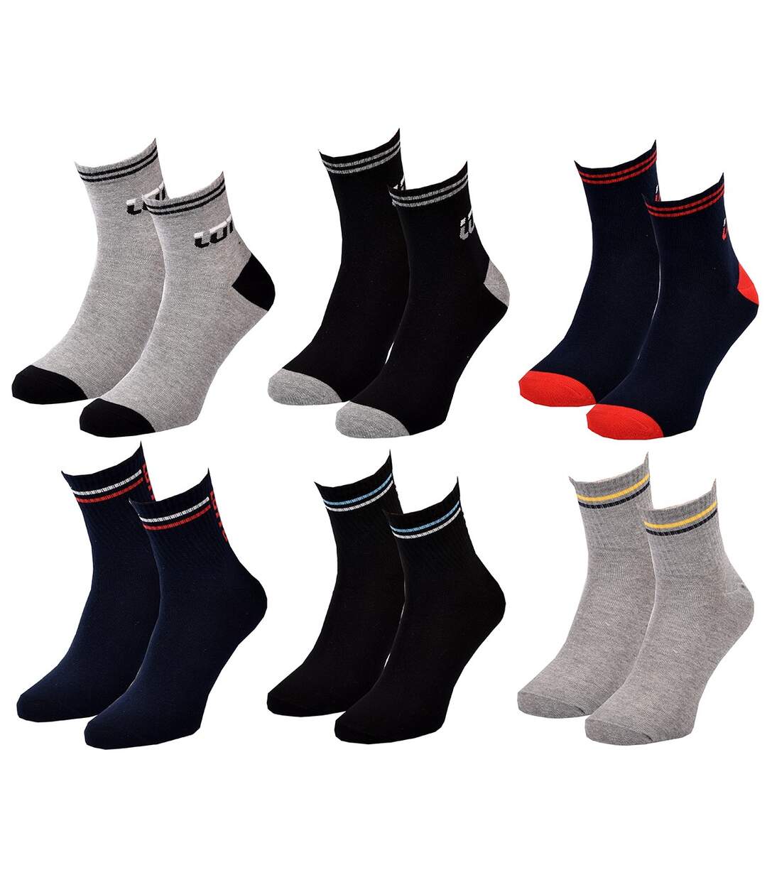 Chaussettes Homme LOTTO Pack de 6 paires QUARTER 4614