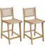 Tabouret de bar en teck naturel BAIA (Lot de 2) Hauteur 110 cm