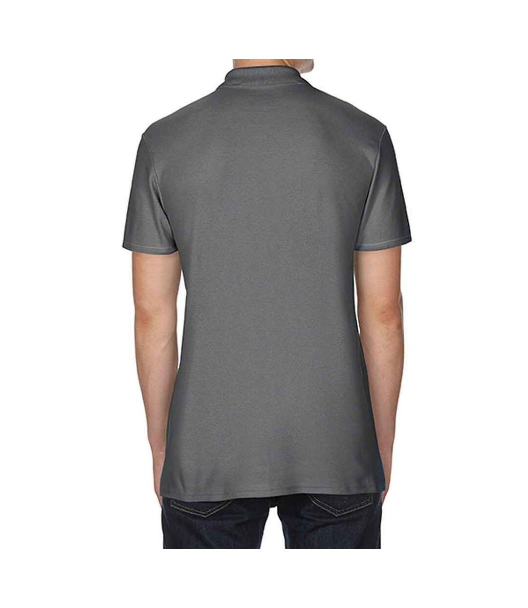 Mens softstyle double pique polo shirt charcoal Gildan