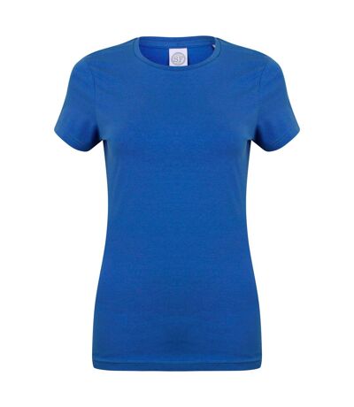 Skinni Fit Womens/Ladies Feel Good Stretch Short Sleeve T-Shirt (Royal) - UTRW4422