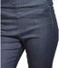Pantalon femme taille haute coupe slim Bleu nuit - 5 poches, coton stretch-3