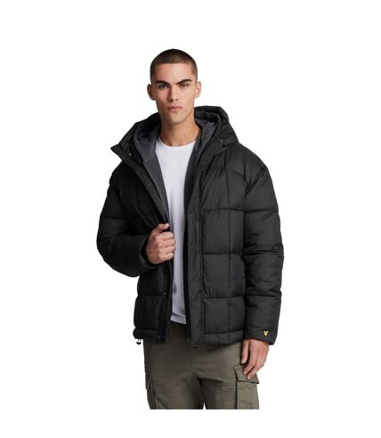 Mens quilted panelled jacket jet black Lyle & Scott