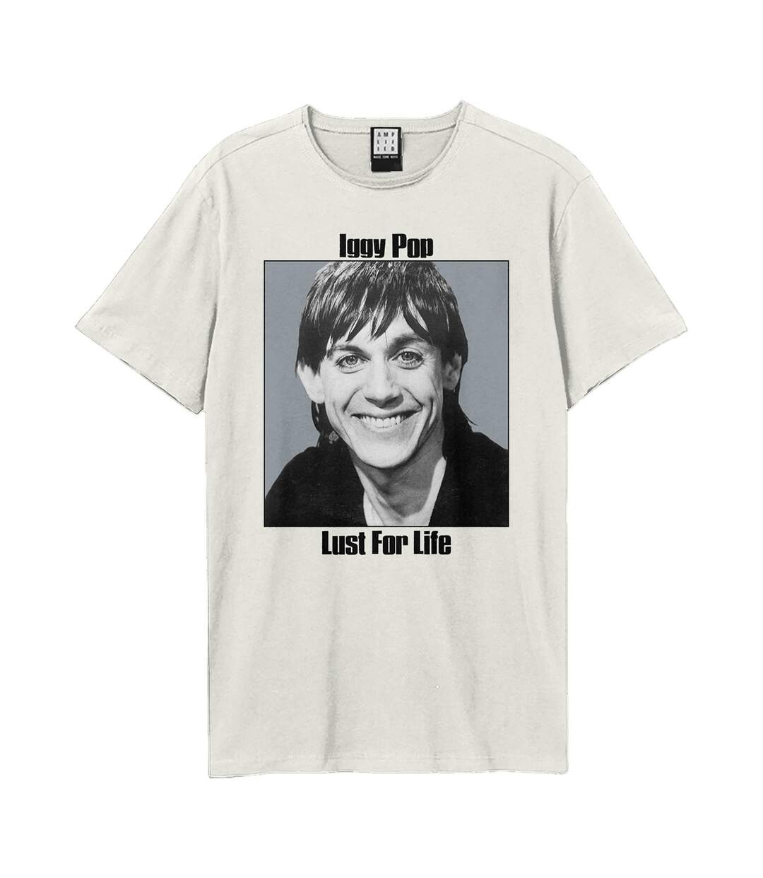 Unisex Adult Lust For Life Iggy Pop T-shirt Vintage White Amplified-1