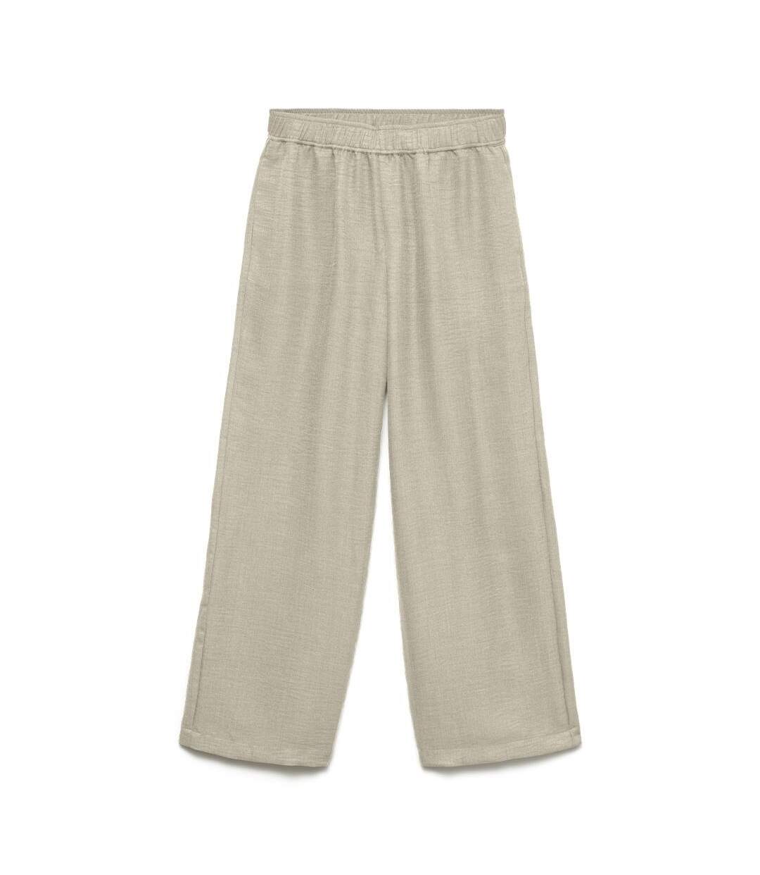 Pantalon fluide beige femme vero moda melaney-1
