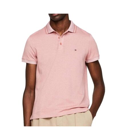 Polo Rose Homme Tommy Hilfiger Pretwist Mouline - L