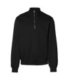 ID Mens Knitted Half Zip Pullover Fleece (Black) - UTID398