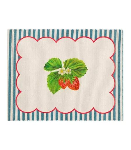 Pack of 4  Strawberry placemat  46cm x 36cm candy cane Wylder